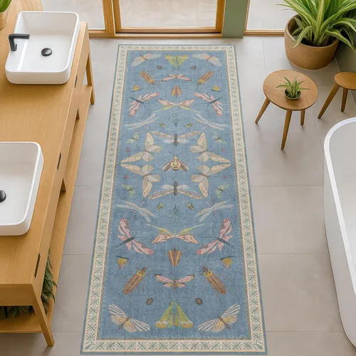 Miniatura 127 de Hazo Haus Alfombra de Baño Bohemia Lavable 2x3, Alfombras Pequeñas para Cocina, Tocador, Puerta Principal Entrada Interior, Antideslizante Pelo Bajo
