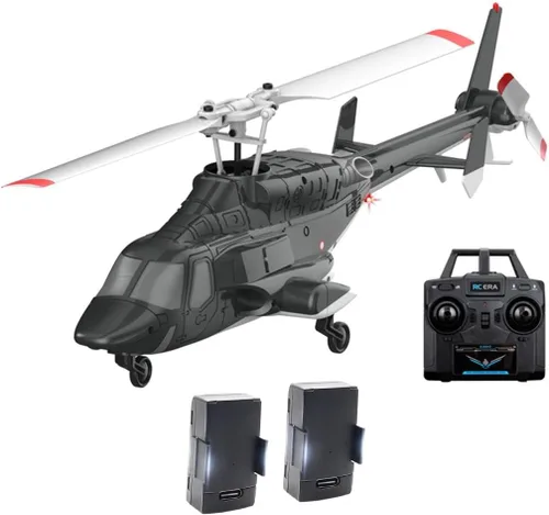 Miniatura 7 de Modelo de helicóptero RC, A61 escala 1/53 Air-Wolf 2.4G 4CH avión RC de un solo rotor con retención de altitud de flujo óptico