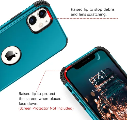 Miniatura 5 de BENTOBEN Funda para iPhone 11, funda para teléfono iPhone 11, resistente 2 en 1, protección completa rugosa a prueba de golpes, híbrida parachoques
