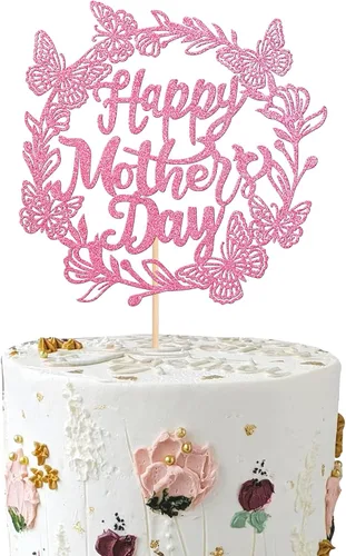 Miniatura 26 de Rsstarxi Paquete de 30 adornos dorados para cupcakes para el Día de la Madre con purpurina para el Día de la Madre, la mejor mamá del mundo