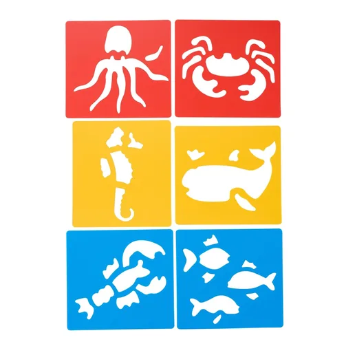 Miniatura 16 de Colorations Plantillas grandes de plástico lavable para objetos cotidianos, juego de 12
