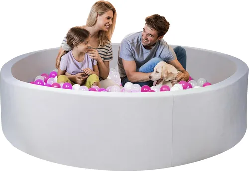 Pozo de bolas de espuma para niños, alberca de bolas suaves para niños, piscina de bolas infantil, juguetes ideales para niños, 47 pulgadas gris