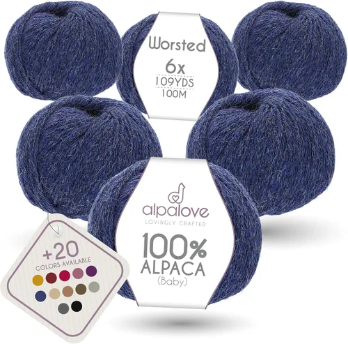 Miniatura 14 de Set de Lana Abultada (6 x 50 g) Súper Suave de Alpaca Bebé para Tejer Antracita 300 Metros