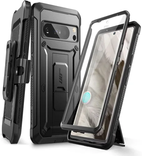 SUPCASE Funda para Google Pixel 8 Pro con soporte y clip para cinturón (Unicorn Beetle Pro), [protector de pantalla integrado] [protección de grado