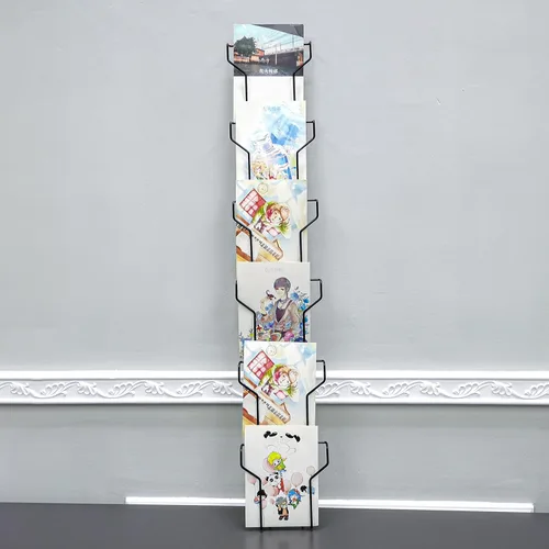 Miniatura 2 de FixtureDisplays® Soporte de pared 5X7 pulgadas Bolsillo Vertical Retrato Ancho Tarjeta de Felicitación Postal Pantalla Alambre Rack Negro 11716-NF