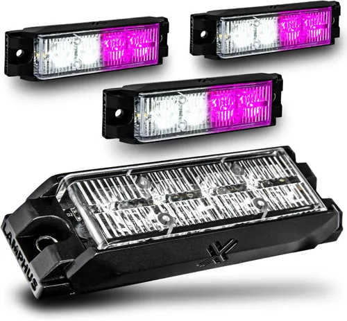 Miniatura 24 de LAMPHUS NanoFlare - Luz de advertencia estroboscópica de 5 pulgadas y 6 W, color blanco ámbar, luz de advertencia estroboscópica para parrilla
