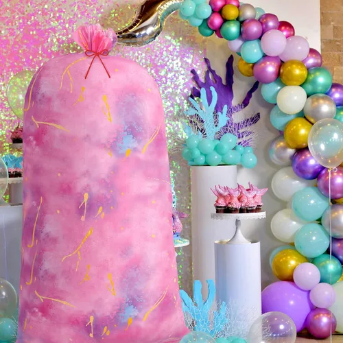 Miniatura 5 de Leinuosen 2 bolsas de regalo jumbo de 70 pulgadas, bolsas de regalo de plástico de gran tamaño con teñido anudado, bolsa de regalo extra grande