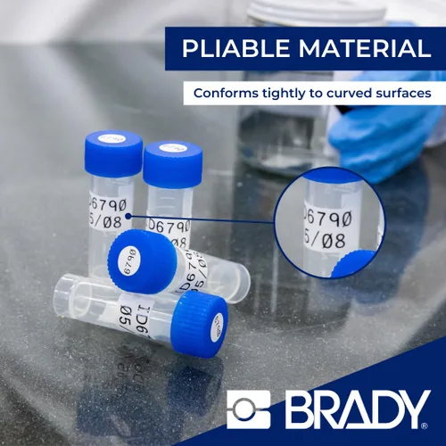 Miniatura 4 de Brady Auténticas etiquetas adhesivas agresivas de nailon multiusos (M4C-750-499) de 0.75 pulgadas de ancho x 16 pies, negro sobre blanco. Para uso