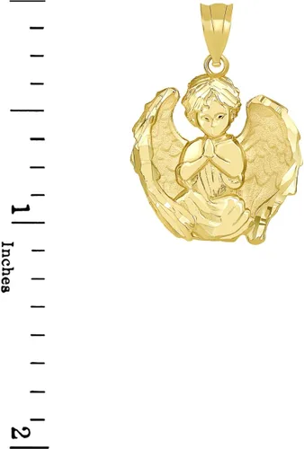 Miniatura 2 de Claddagh Gold Collar con colgante de ángel guardián con acabado mate