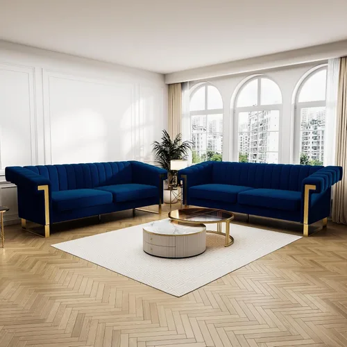 Miniatura 15 de Sofás de terciopelo de 83 pulgadas para sala de estar, cómodos sofás tapizados de 3 plazas para apartamento moderno para espacios pequeños (negro)