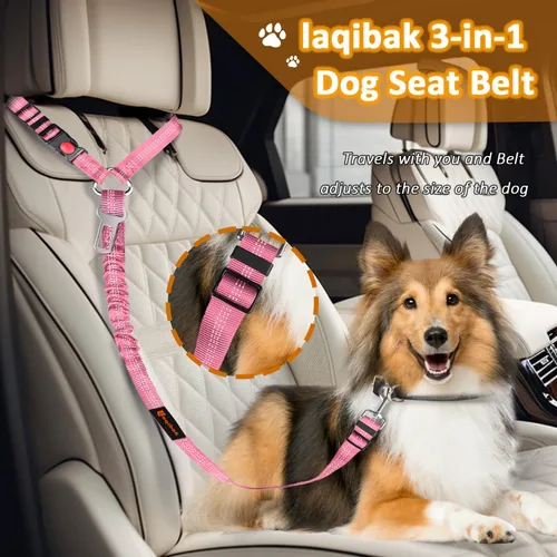 Miniatura 2 de Arnés de cinturón de seguridad para perros extraíble para coche, cinturón de seguridad para mascotas 3 en 1, correa retráctil que se asegura al 2