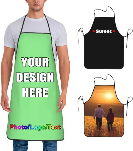 Miniatura 36 de Delantal de chef personalizado para hombres y mujeres, para cocinar, con nombre, logotipo, foto, regalos de cocina para familiares y amigos