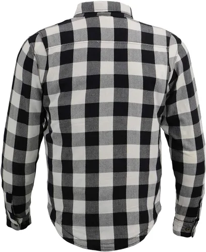 Miniatura 8 de Milwaukee Leather MPM1633 - Camisa de motociclista de franela a cuadros para hombre con armadura aprobada por CE - Reforzada con fibra de aramida