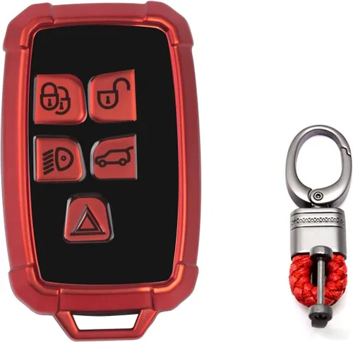 Miniatura 12 de x xotic tech Funda para llavero compatible con Range Rover Evoque Discovery LR4 Land Rover Sport o Jaguar XF XJ F-PACE F-Type 5 botones, protección