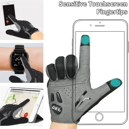 Miniatura 4 de NICEWIN Cycling Bike Gloves Men Women, Padded Anti-Slip Mountain Bike Gloves, Touch Screen Full Finger Road Bicycle Biking Gloves