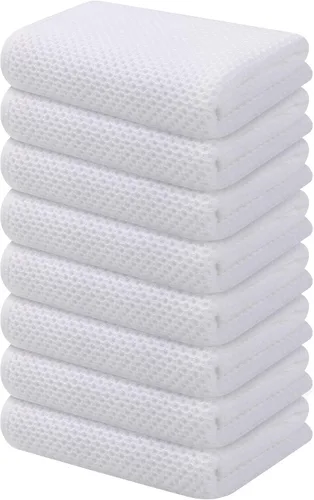 Miniatura 25 de Kitinjoy - Paños de cocina de 100 % algodón, tela de tejido gofrado, paño de limpieza ultrasuave, absorbente y de secado rápido. Gris Oscuro