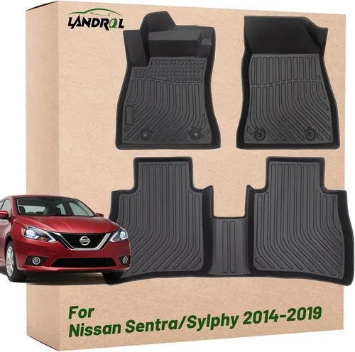 Alfombrillas de coche de repuesto para Nissan Sentra/Sylphy 2014-2019, duraderas, sin olor, delanteras y traseras, alfombrillas de goma resistentes