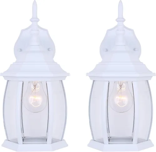 Miniatura 6 de Canarm IOL73TWH - Faroles para exteriores, paquete doble, color blanco