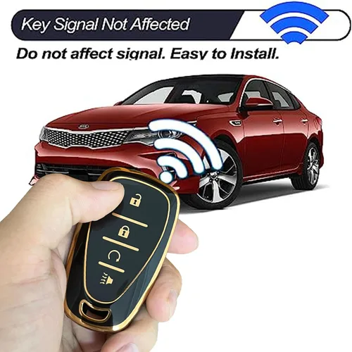 Miniatura 6 de Funda para llavero Chevy Volt EV EUV Bolt Spark Traverse Trailblazer LT Trax Sonic Equinox Smart Key Shell (oro-negro)