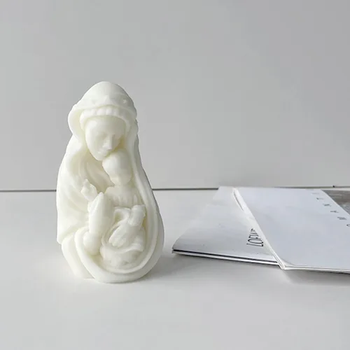 Miniatura 6 de Molde para velas de Virgen María, molde de silicona para hacer velas religiosas, molde de vela de belén para decoración del hogar y manualidades