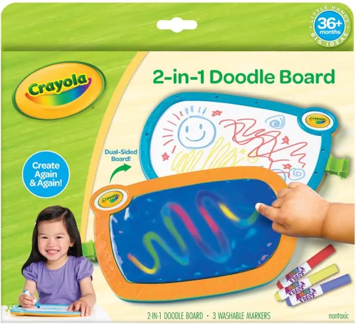Miniatura 2 de Crayola Tablero de dibujo 2 en 1 para niños pequeños, tableta de dibujo blanda y borrable, juguete educativo para niños pequeños, actividad