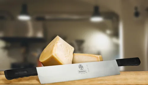 Miniatura 2 de Mundial Cortador de queso de acero inoxidable al carbono de 16 pulgadas, cuchillo de queso de doble mango ideal para cortar bloque de queso, agarre