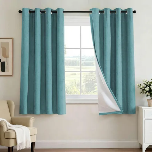 Miniatura 85 de H.VERSAILTEX - Cortina opaca 100 % de lino de 108 pulgadas de largo para dormitorio, con aislamiento térmico, lino texturizado, ahorro de energía