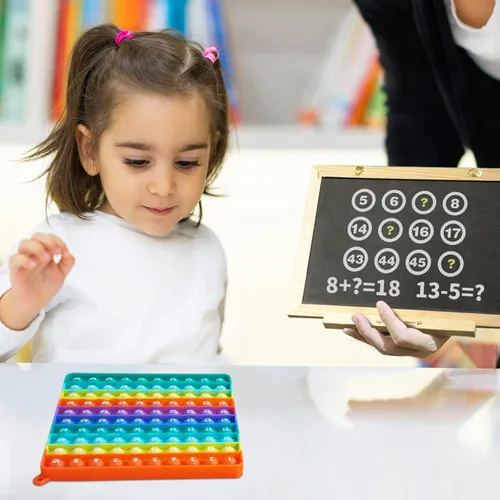 Miniatura 2 de Juguetes Sensoriales de Matemáticas Press Bubble: Números del 1 al 100, Contadores y Manipulativos para Dedos, Alivio del Estrés para Aula de Jardín