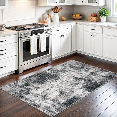Miniatura 91 de IOHOUZE Alfombra abstracta lavable de 3 x 12 pies para pasillos, antideslizante para cocina, camino de entrada de lana sintética para interiores