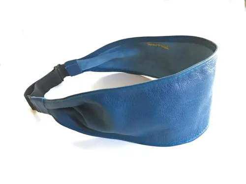 Miniatura 2 de Wardani, Diadema de cuero de 2.75 pulgadas de ancho, ajustable, elástica, suave y cómoda, fabricada en Estados Unidos con piel de cordero italiana