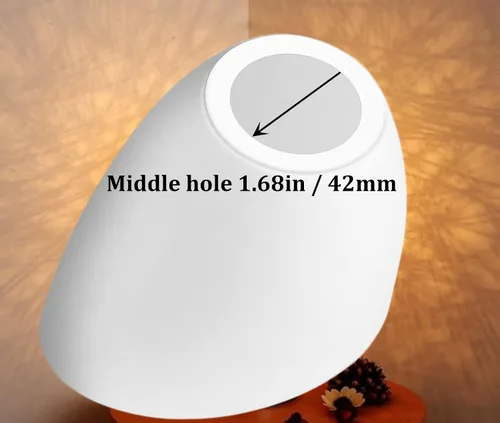 Miniatura 2 de 6 pantallas blancas de herradura (sombra en U) con agujero de 1.57 pulgadas, pantalla de plástico PE para lámpara de mesa y luz colgante