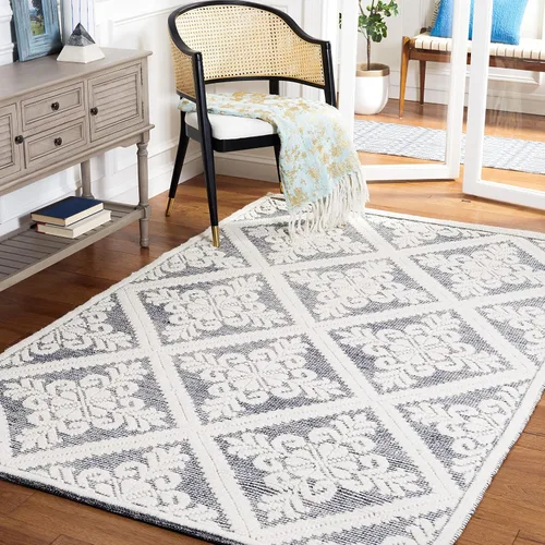 Miniatura 24 de SAFAVIEH Vermont Collection - Alfombra decorativa de 2 pies 3 pulgadas x 4 pies, color marfil, lana hecha a mano, ideal para zonas de alto tráfico