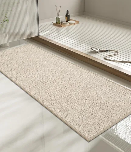 Miniatura 85 de Chakme Juego de 2 alfombras de baño ultrafinas, absorbentes, antideslizantes, lavables a máquina, color negro, 17 x 24 pulgadas / 17 x 30 pulgadas