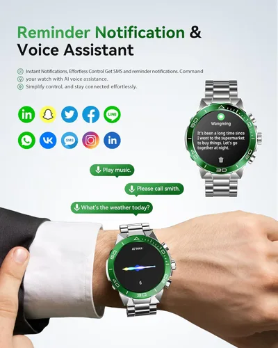 Miniatura 3 de SOUYIE Reloj inteligente militar resistente para hombres, AMOLED 1.43 pulgadas, pantalla HD de 1.43 pulgadas, respuesta de llamadas Bluetooth