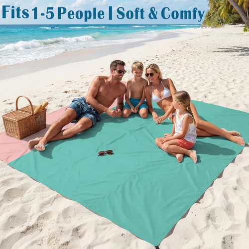 Miniatura 149 de Famstar Beach Blanket Oversized Extra Large 78"X81"/10'X9',Waterproof Sandproof Beach Blanket 2-8 Adults Lightweight Durable for Travel Camping
