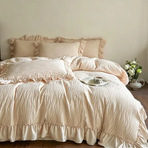 Miniatura 18 de AOJIM Blue & Brown Striped Duvet Cover Set Twin Size 100% Washed Cotton Stripe Bedding Set 3-Piece, Soft Zipper Comforter Cover and 2 Pillowcases