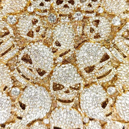 Miniatura 3 de Boutique De FGG Bolso de mano de cristal de calavera para mujer, bolso de mano de noche con diamantes de imitación, para fiesta, graduación