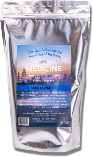 Medicine Springs - Bañera de terapia mineral para la piel (2 remojos) Minerales del Mar Muerto, colección de remojo de aguas termales para curación,