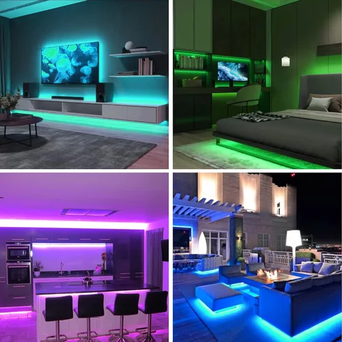 Miniatura 7 de Tira de Luz LED RGB COB 32.FT/10M (2 Rollos de 16.4FT/5M), Tira LED COB Ancho 10mm/5760 LEDs, Tira de Luz LED Cambiante de Color 24V con Control