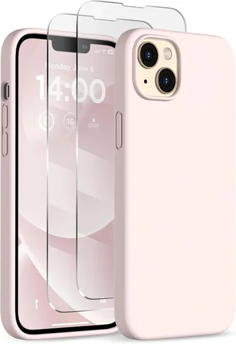 Miniatura 13 de Funda de silicona diseñada para iPhone 14 Plus, con 2 protectores de pantalla, funda protectora de cuerpo completo a prueba de golpes, funda delgada
