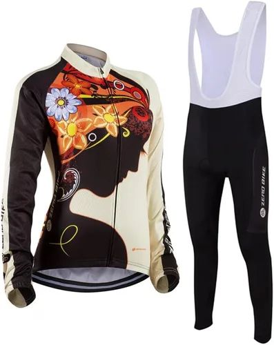 Miniatura 6 de Traje de ciclismo acolchado de gel 3D transpirable de manga larga para mujer, conjunto de pantalones de malla con protección UV