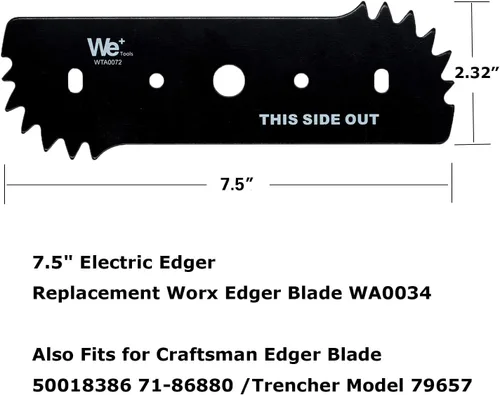 Miniatura 4 de Cuchilla de repuesto de bordeadora eléctrica de 7.5 pulgadas con arandelas de montaje, compatible con Worx WA0034 para WG895 y WG896 WTA0077