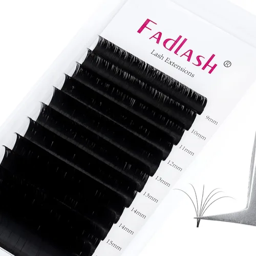 Easy Fan Pestañas de Volumen 9-17mm Bandeja Mixta D Curl Extensiones de Pestañas Auto-Abanicantes Extensiones de Pestañas Russian Blooming