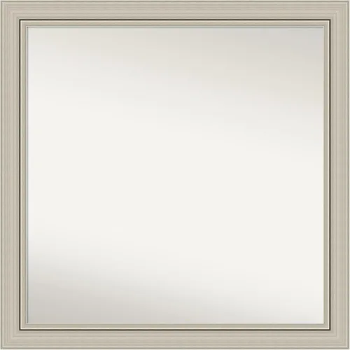 Miniatura 419 de Amanti Art Espejo de baño plateado para sobre fregadero, 23 x 23 pulgadas, espejo cuadrado plateado en ángulo, marco de madera moderno medio, se