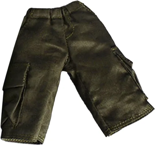 Pantalones cargo de figura masculina a escala 1/12, pantalones cortos de entrenamiento para correr con bolsillos adicionales para figuras de acción
