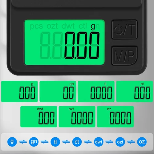 Miniatura 4 de Báscula de bolsillo digital 1000g x 0.01g, Diyife báscula de gramo portátil de precisión para joyería con cubierta protectora, apagado automático