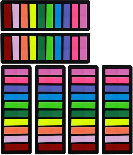 Marcadores de página, pestañas adhesivas de índice de 1200 unidades, pestañas de bandera de flecha, notas adhesivas de colores para marcadores de