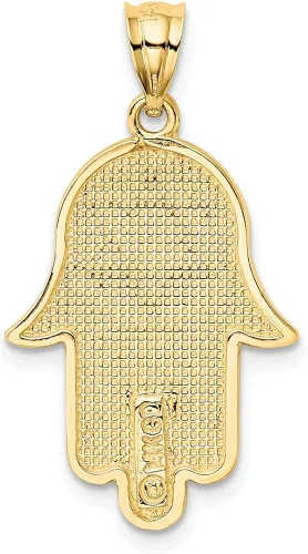 Miniatura 3 de Colgante de oro amarillo macizo de 14 quilates con diseño de estrella de David de la suerte 1024in x 0709in