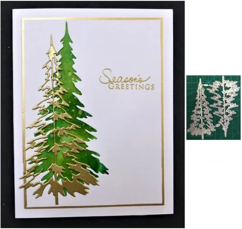 Troqueles de bosque para hacer tarjetas, troqueles de Navidad troqueles de metal troqueles para álbumes de recortes troqueles de árbol de navidad