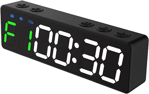 Cronómetro de gimnasio, mini temporizador de gimnasio, cronómetro recargable, reloj portátil de cuenta regresiva/hacia arriba con parte trasera